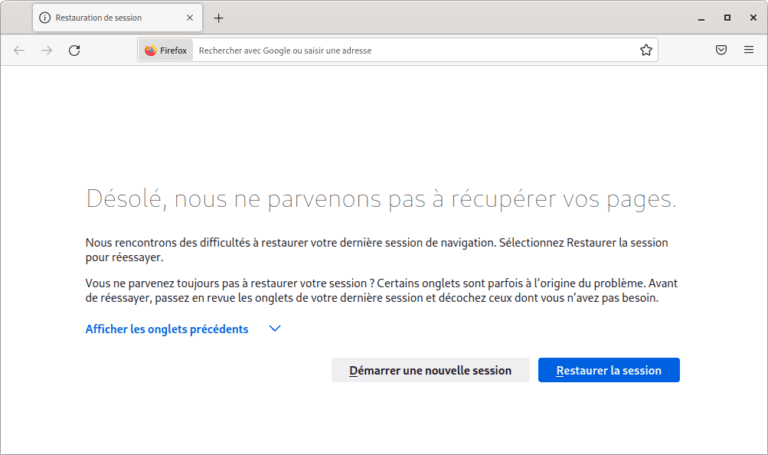 Comment récupérer une session fermée sur un navigateur ️